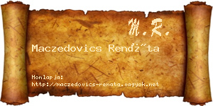 Maczedovics Renáta névjegykártya